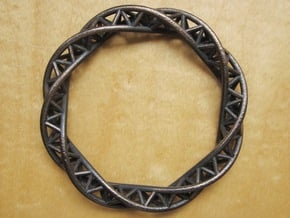 Triple Helix Bracelet (63 mm) in Polished and Bronzed Black Steel