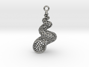 Turitella SeaShell Voronoi Cell Patterned in Natural Silver