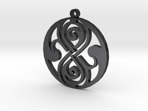 Rassilon - Necklace in Polished and Bronzed Black Steel