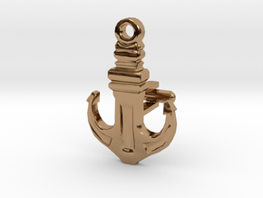 Anchor Cufflink in Polished Brass