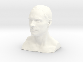 Man head in 3cm Passed in White Processed Versatile Plastic