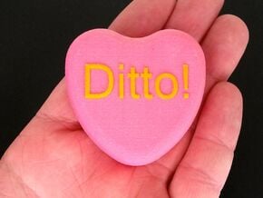Candy Heart "Ditto!" - Pink/Yellow in Full Color Sandstone