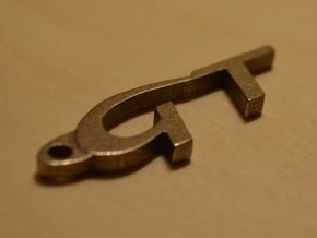 Gt Keychain in Polished Bronzed Silver Steel