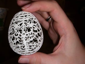 Floral Easter Egg in White Natural Versatile Plastic