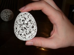 Victorian Easter Egg in White Natural Versatile Plastic