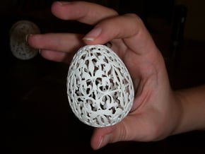 Oriental Easter Egg in White Natural Versatile Plastic