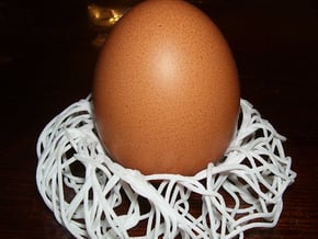 Birds Nest Egg Holder in White Natural Versatile Plastic