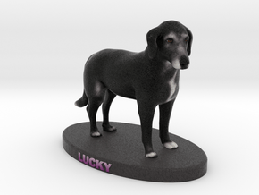 Custom Dog Figurine - Lucky in Full Color Sandstone