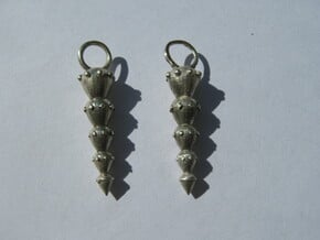 Five Piriform Drops Earrings in Polished Silver