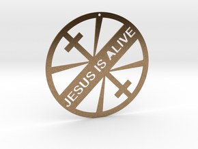 JESUS IS ALIVE in Natural Brass