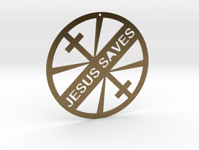 JESUS SAVES in Natural Bronze