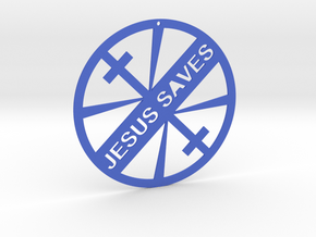 JESUS SAVES in Blue Processed Versatile Plastic