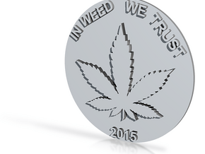 Marijuana Coin in Tan Fine Detail Plastic