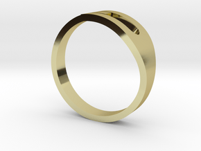 H Ring in 18k Gold Plated Brass