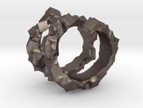 Ring of Cubes No.3 in Polished Bronzed Silver Steel