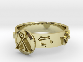 Stargate Dial Home Ring (size S) in 18k Gold Plated Brass