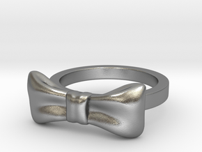 Bow Midi Ring in Natural Silver