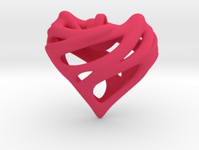 Alien Heart Pendant in Pink Processed Versatile Plastic