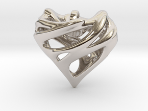 Alien Heart Pendant in Rhodium Plated Brass
