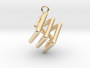 Ring-in-a-Cube-02 in 14k Gold Plated Brass