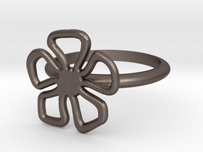 Daisy Ring SZ 6.5 - Test - V1 in Polished Bronzed Silver Steel