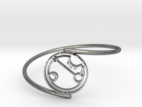 April - Bracelet Thin Spiral in Fine Detail Polished Silver