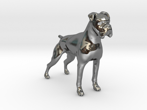 Brindle Boxer in Fine Detail Polished Silver