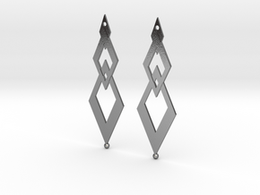 Earring Rhombus in Polished Silver