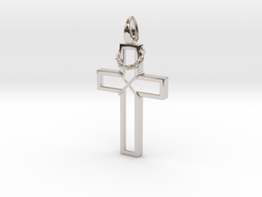 Cross & Thorns Frame Pendant in Platinum