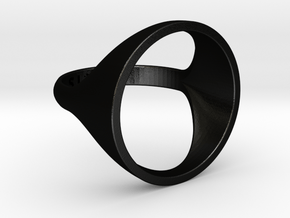 Circle Ring - Sz5 in Matte Black Steel