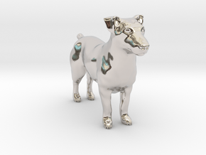 Jack Russell Terrier - Small in Rhodium Plated Brass