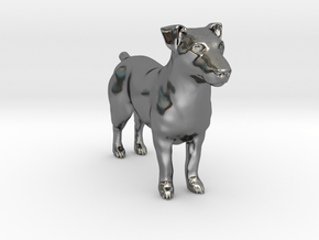 Jack Russell Terrier - Small in Fine Detail Polished Silver