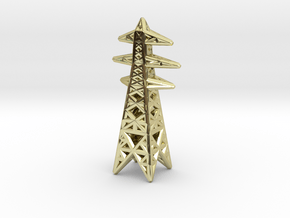 3d Pylon DT in 18k Gold