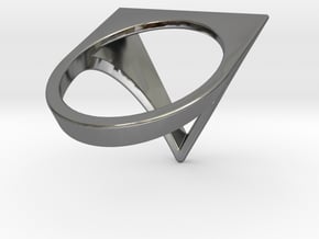 Triangle Ring - Sz5 in Fine Detail Polished Silver