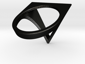 Triangle Ring - Sz5 in Matte Black Steel