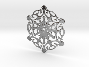 Snowflake Crystal in Fine Detail Polished Silver