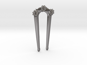Hairfork Flower Arch 6.5cm hair fork in Polished Nickel Steel