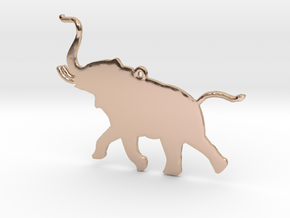 Trumpeting Elephant in 14k Rose Gold Plated Brass