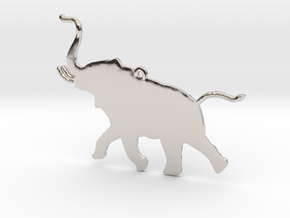 Trumpeting Elephant in Rhodium Plated Brass
