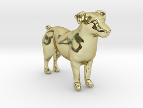 Black & White Jack Russell Terrier in 18k Gold Plated Brass