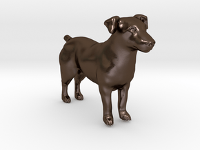 Black & White Jack Russell Terrier in Polished Bronze Steel