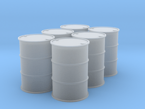 1/64 (Half Dozen) 55 Gal Drums in Tan Fine Detail Plastic