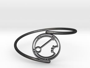 Ariana - Bracelet Thin Spiral in Polished and Bronzed Black Steel