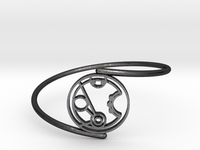 Merryn - Bracelet Thin Spiral in Polished and Bronzed Black Steel
