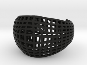 Neo Geometricism* Bangle ( Large ) in Black Natural Versatile Plastic