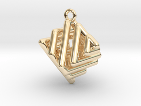 Ring-in-a-Cube in 14k Gold Plated Brass