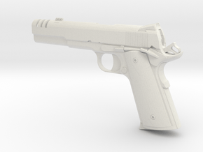1:12 scale 1911 pistol with compensator in White Natural Versatile Plastic