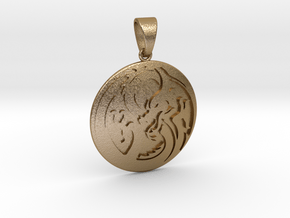Dragon Pendant in Polished Gold Steel