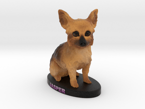 Custom Dog Figurine - Jasper in Full Color Sandstone