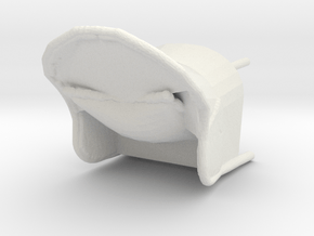 Miniature 1:48 Wicker Rattan Outdoor Chair in White Natural Versatile Plastic
